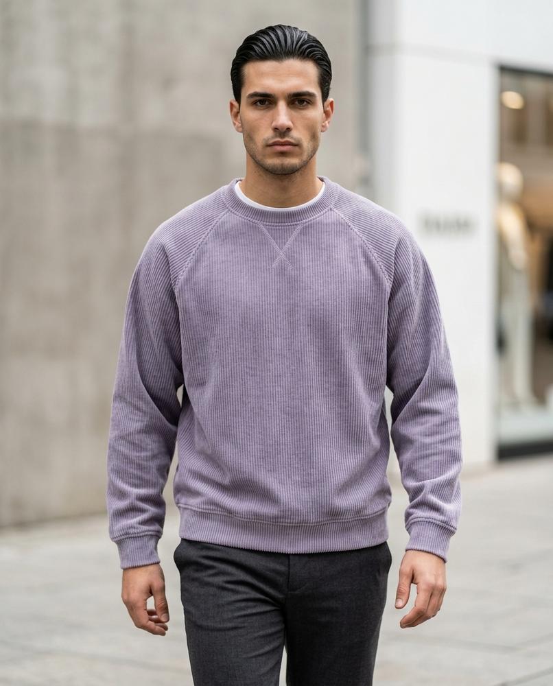 Zumieze - Rasol | Corduroy Raglan Sleeve Sweatshirt Men