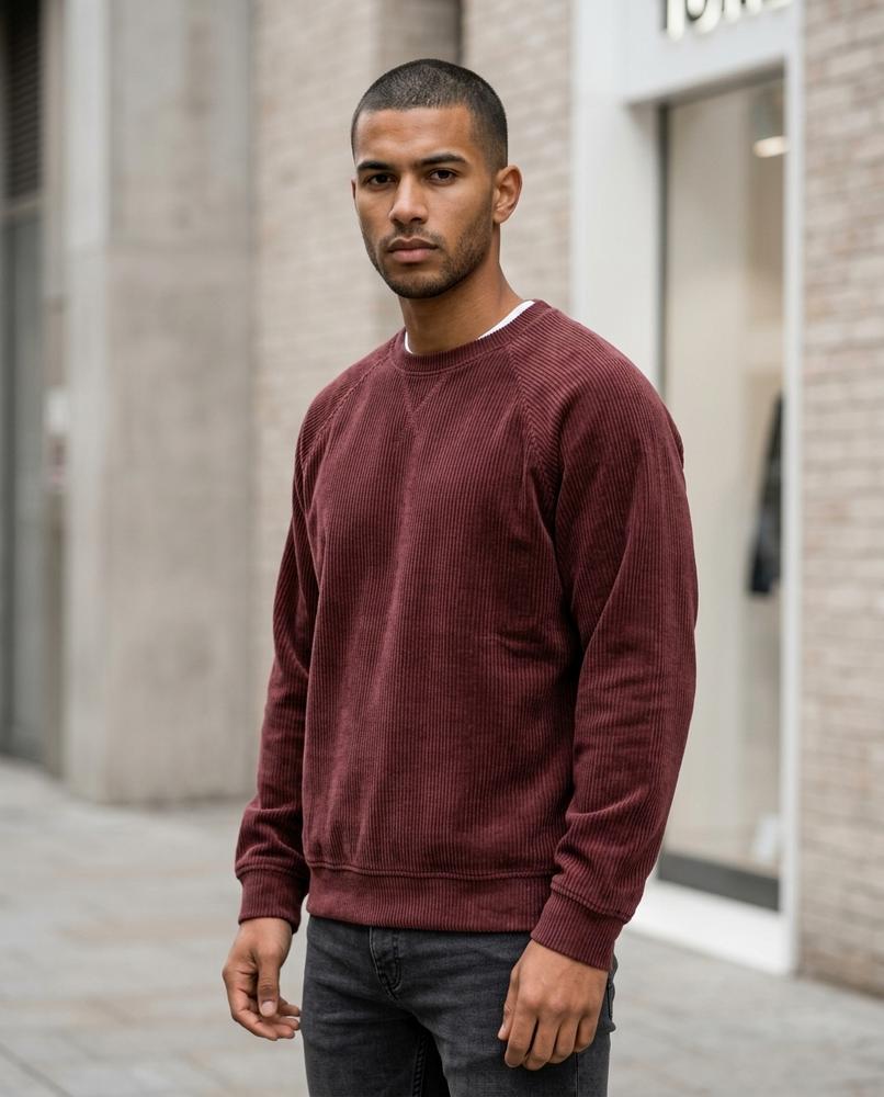 Zumieze - Rasol | Corduroy Raglan Sleeve Sweatshirt Men