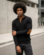 Zumieze - Vanav | Rib-Knit Suede-Trimmed Sweater Men
