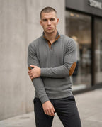 Zumieze - Vanav | Rib-Knit Suede-Trimmed Sweater Men