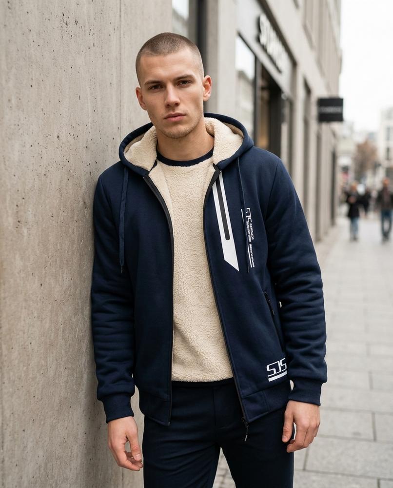 Zumieze - Zemin | Fleece-Lined Zip-Up Jacket Men