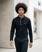 Zumieze - Rator | Long-Sleeved Tipped-Collar Polo Shirt Men