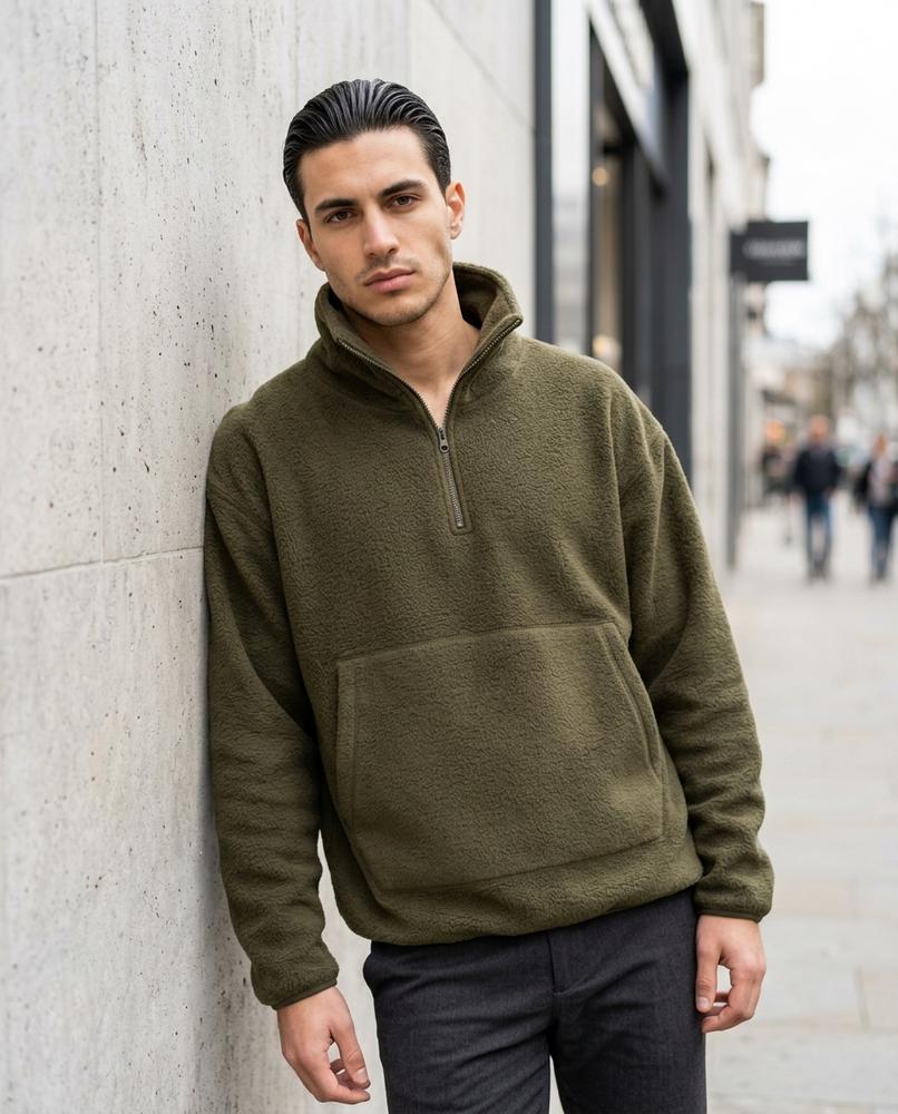 Zumieze - Zavel | Quarter-Zip Fleece Sweatshirt Men