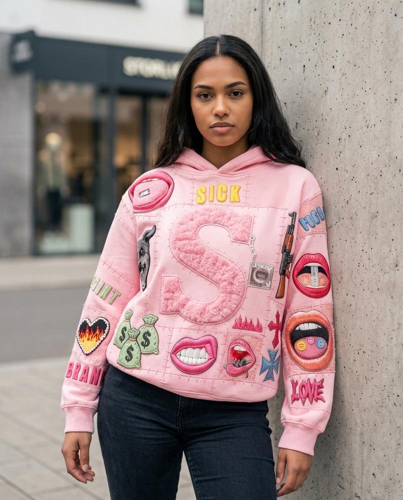 Zumieze - Tilev | Patched Appliquéd Hoodie Unisex
