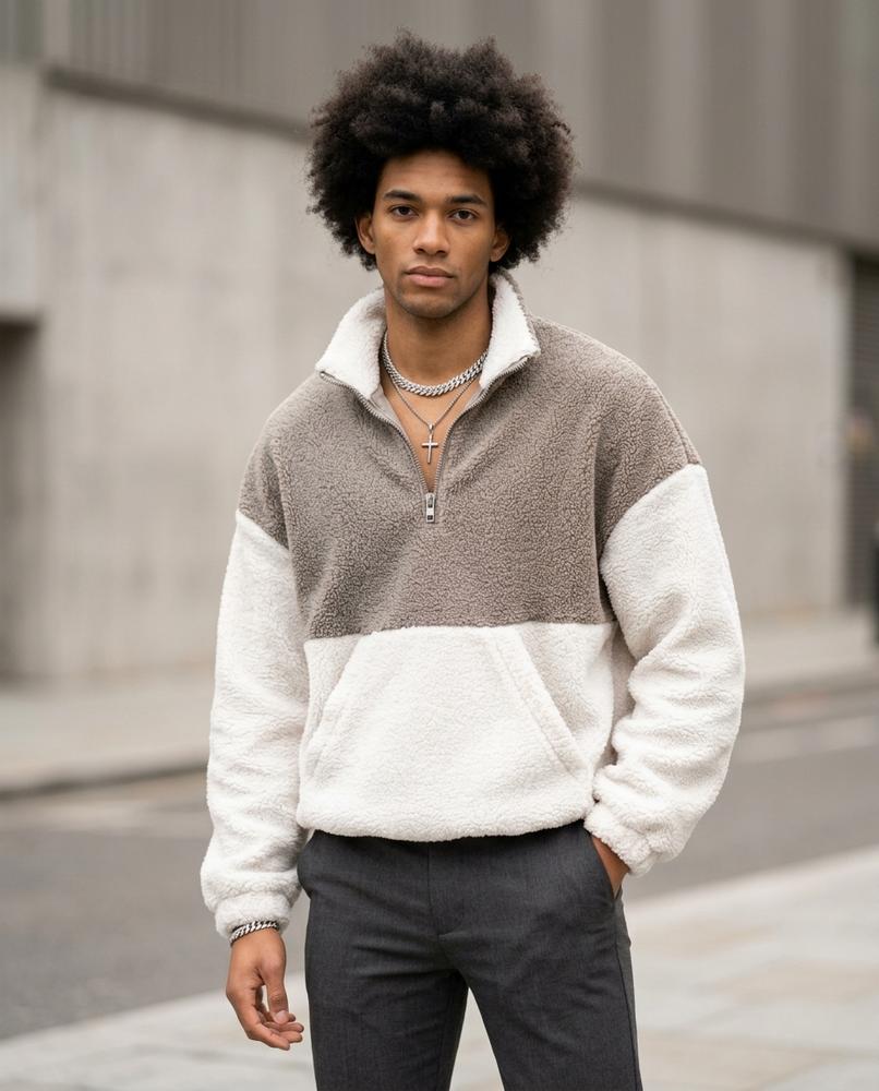 Zumieze - Kalan | Fleece Color-Block Sweatshirt Men