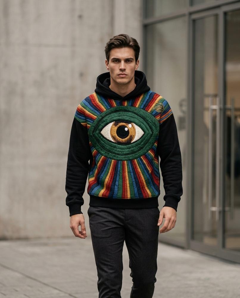 Zumieze - Mikar | Embroidered Multicolor Hoodie Men