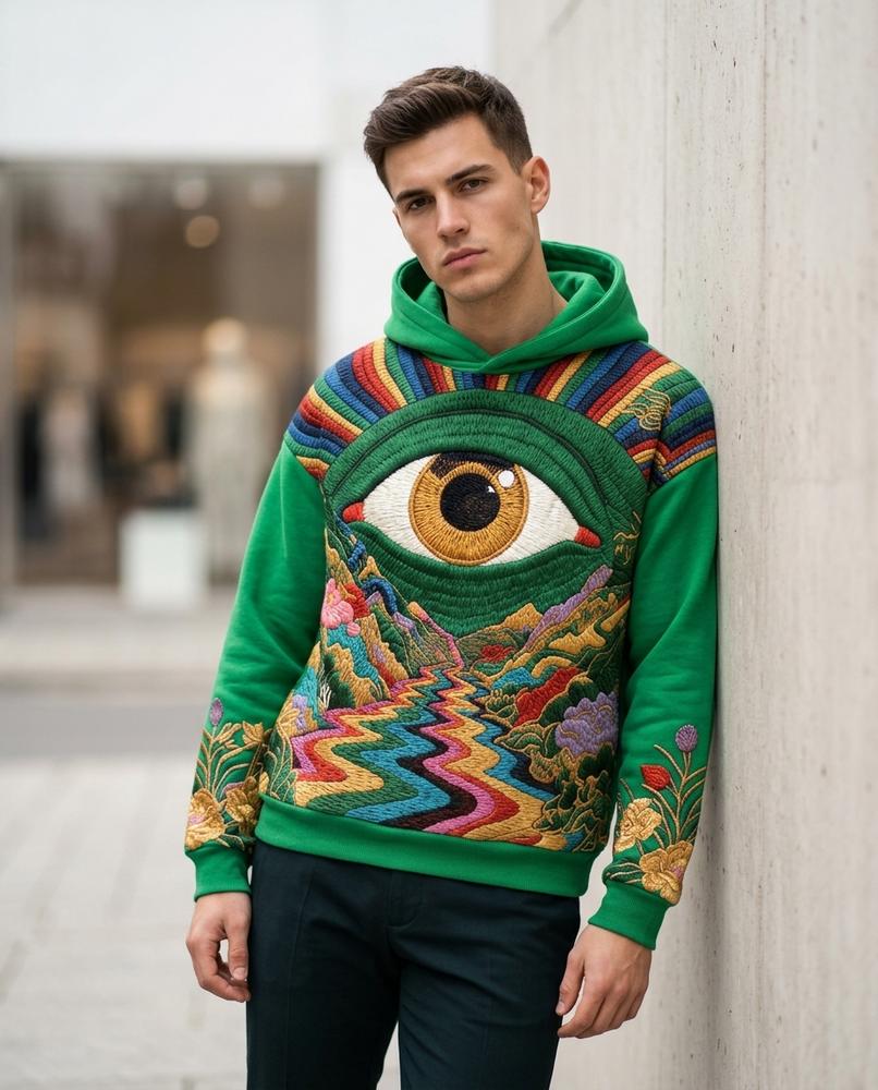 Zumieze - Mikar | Embroidered Multicolor Hoodie Men