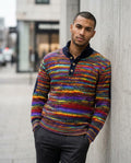 Zumieze - Lerel | Multi-Colored Button-Placket Sweater Men