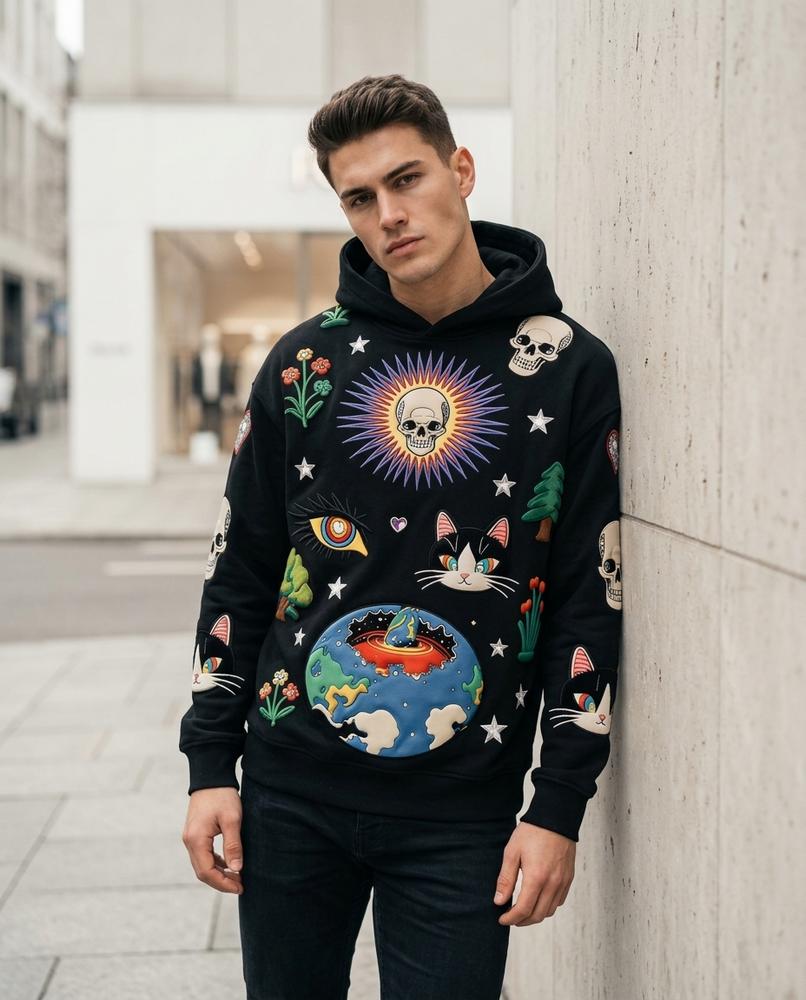 Zumieze - Arlev | Embroidered Tie-Dye Hoodie Unisex