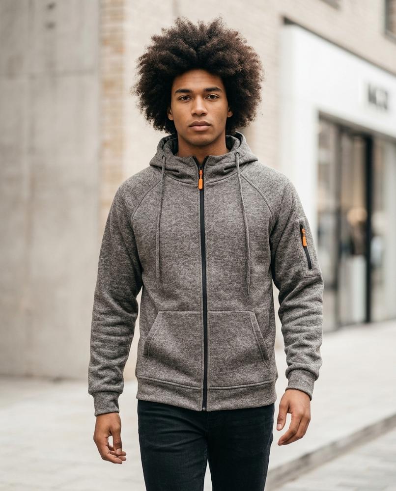 Zumieze - Lalor | Zip-Up Melange Hoodie Men