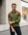 Zumieze - Zelin | Waffle-Knit Color-Block Sweater Men