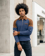 Zumieze - Zelin | Waffle-Knit Color-Block Sweater Men