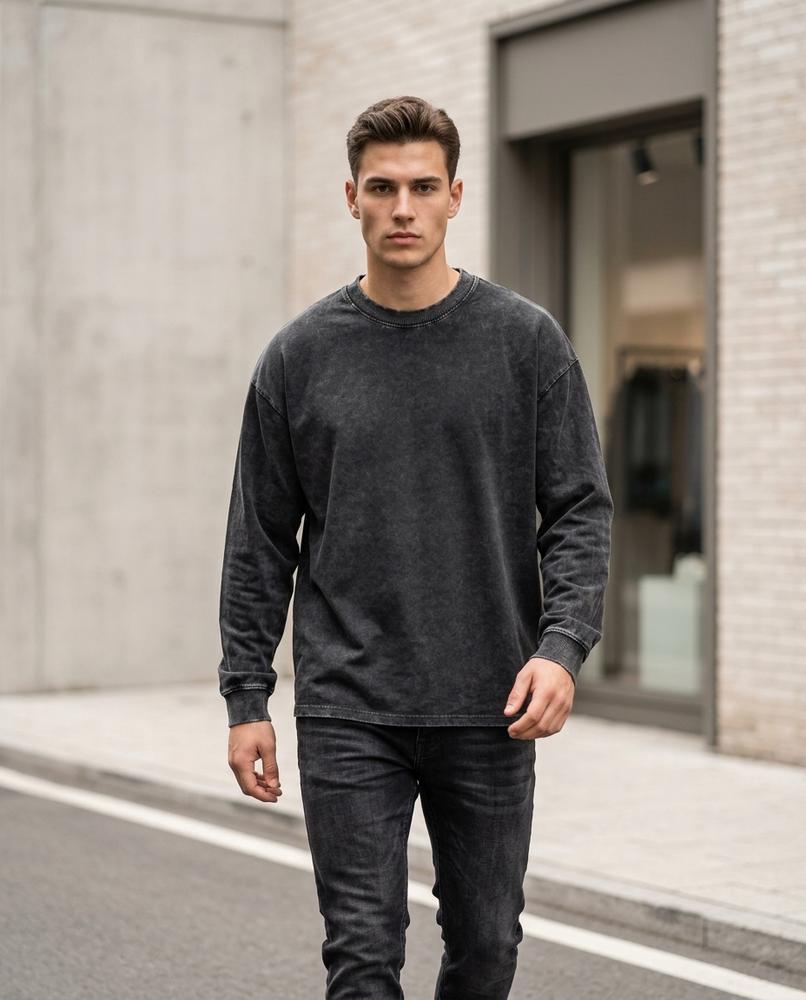 Zumieze - Lylen | Washed Relaxed Fit Sweatshirt Men