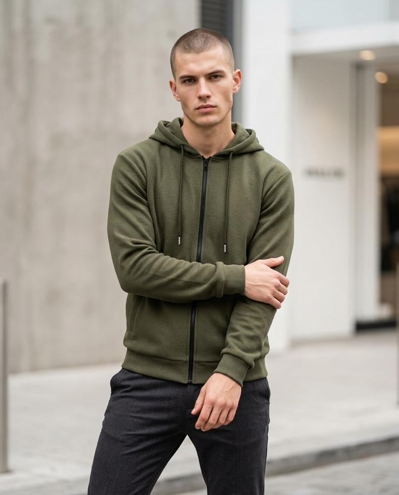 Zumieze - Timer | Textured Zip-Up Hoodie Men