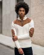 Zumieze - Leren | Rib-Knit Quarter-Zip Sweater Men