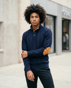Zumieze - Tator | Cable-Knit Elbow-Patch Sweater Men