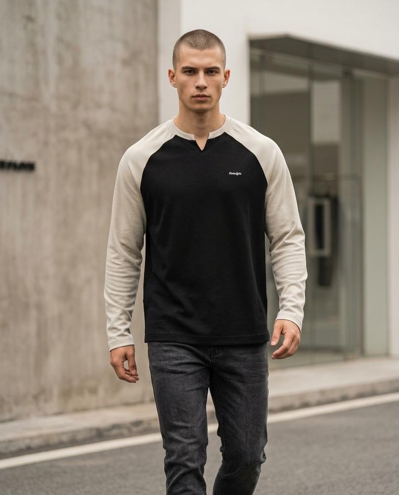 Zumieze - Rivin | Two-Tone Raglan-Sleeve T-Shirt Men