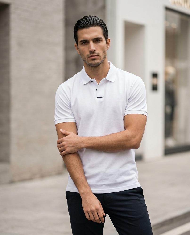 Zumieze - Senal | Long-Sleeved Textured Polo Shirt Men