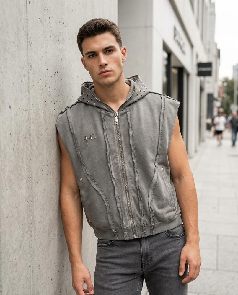 Zumieze - Sasin | Distressed Studded Vest Men