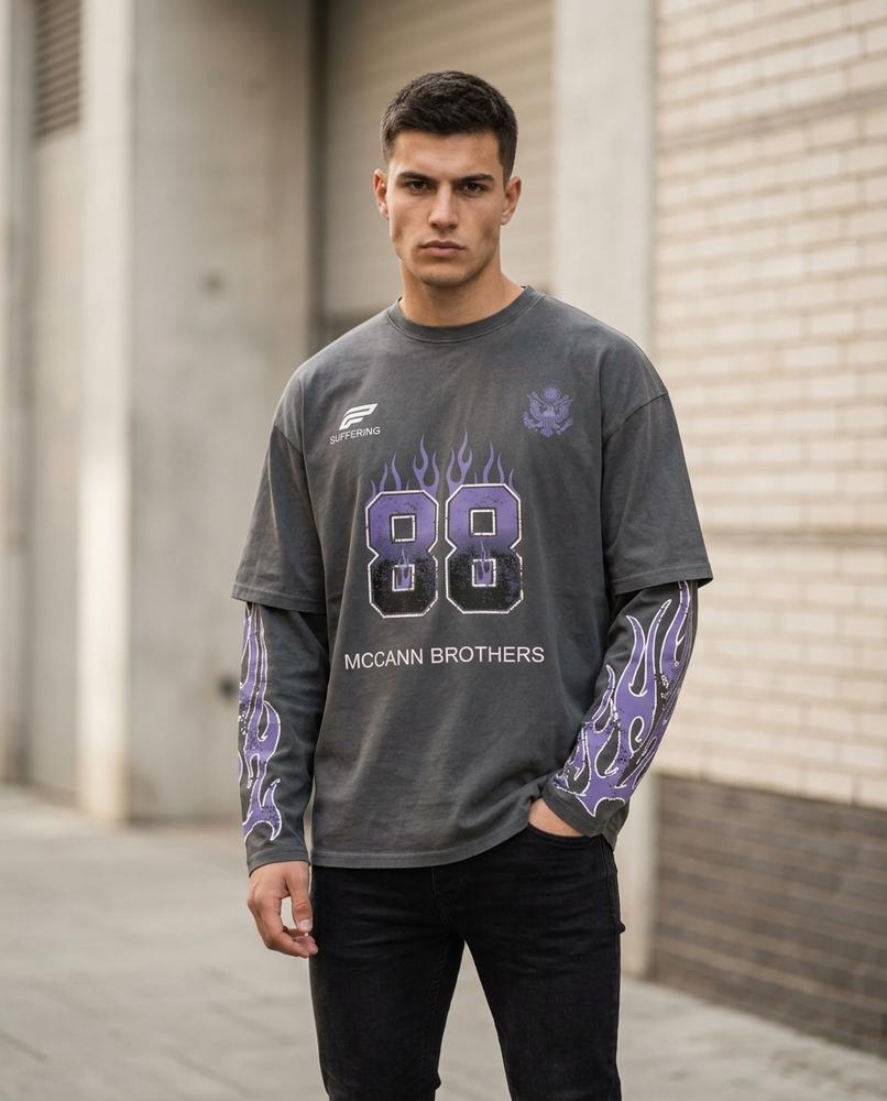 Zumieze - Mivan | Printed Layered-Look T-Shirt Men