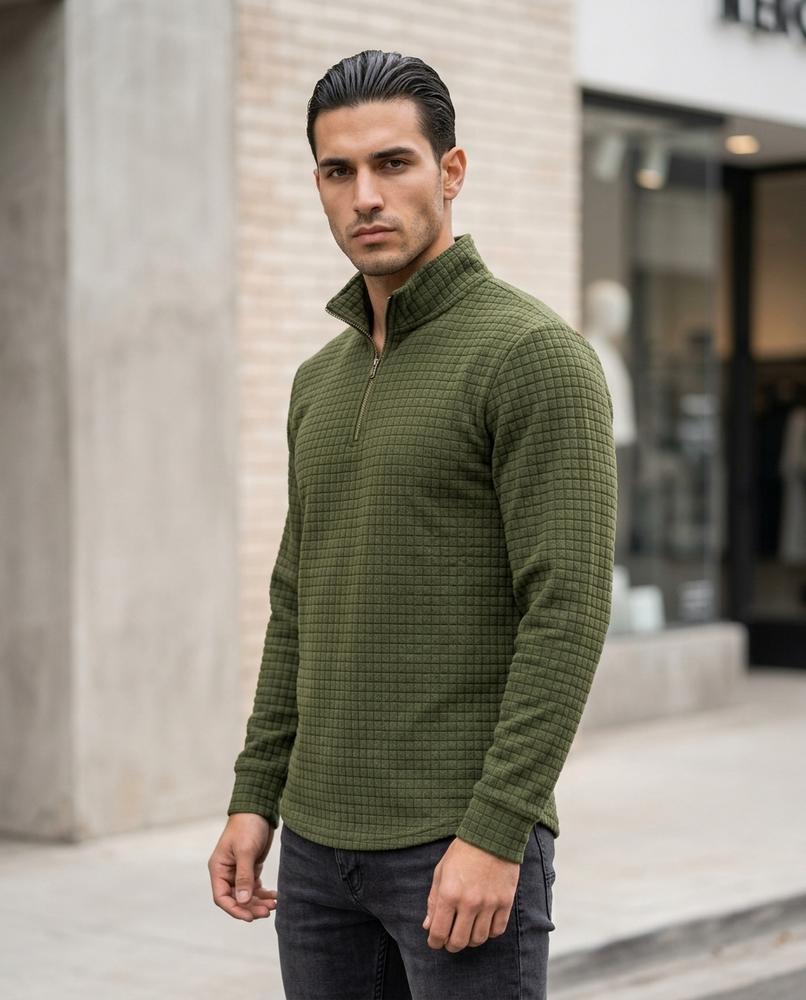 Zumieze - Lyser | Quilted Quarter-Zip Sweater Men