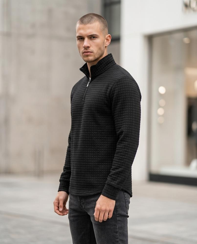 Zumieze - Lyser | Quilted Quarter-Zip Sweater Men