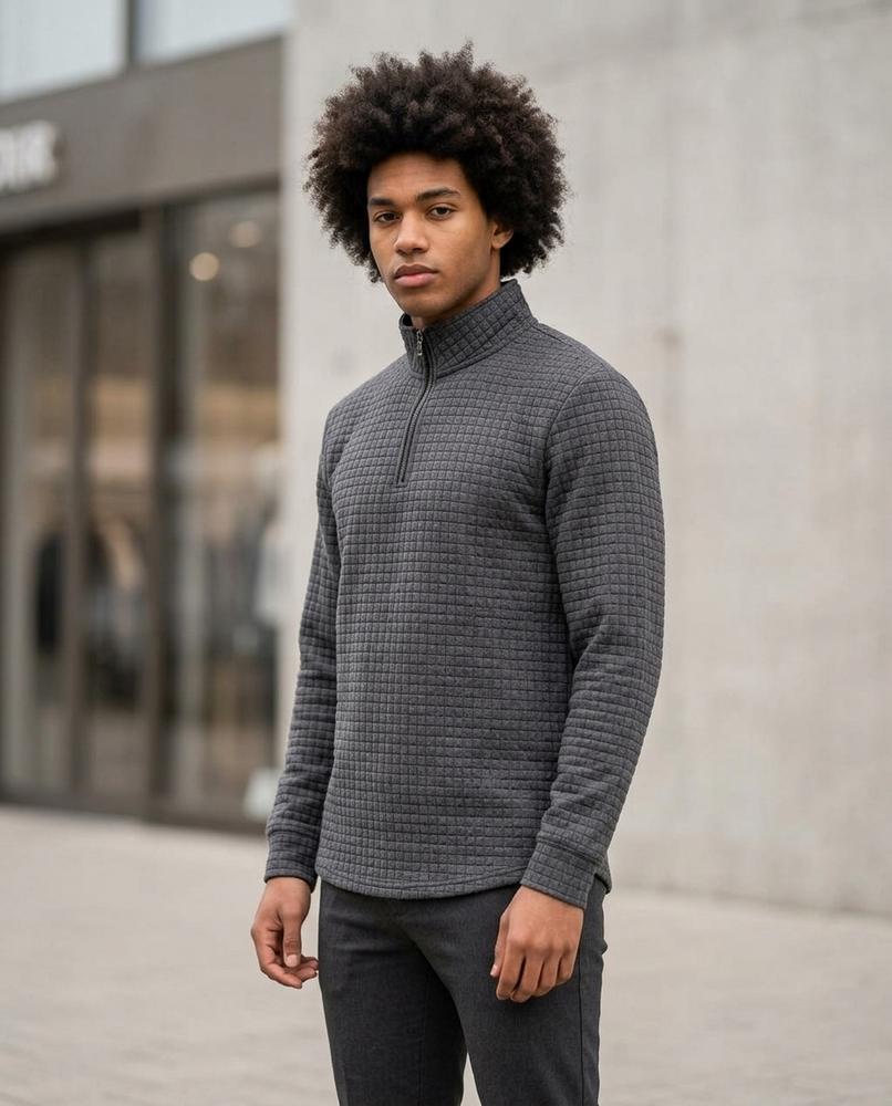 Zumieze - Lyser | Quilted Quarter-Zip Sweater Men