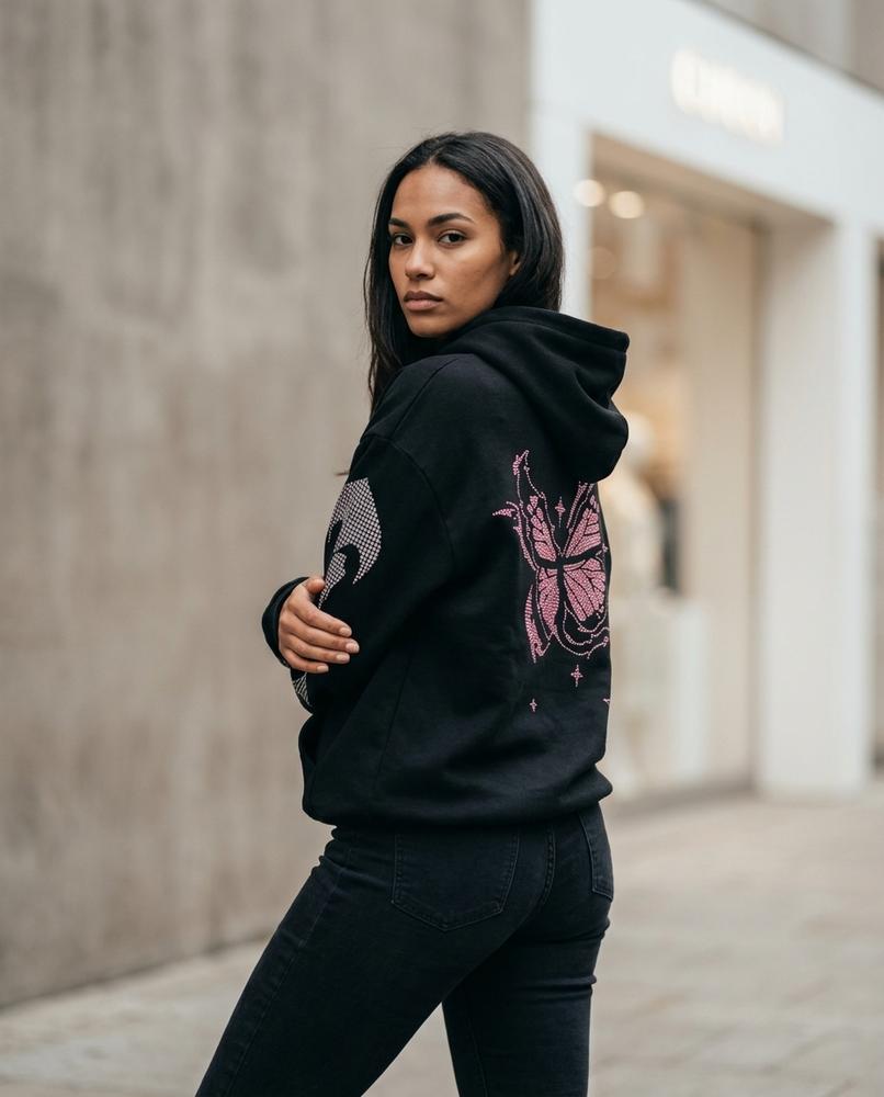 Zumieze - Nedar | Rhinestone Oversized Hoodie Unisex