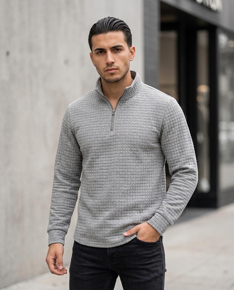Zumieze - Lyser | Quilted Quarter-Zip Sweater Men
