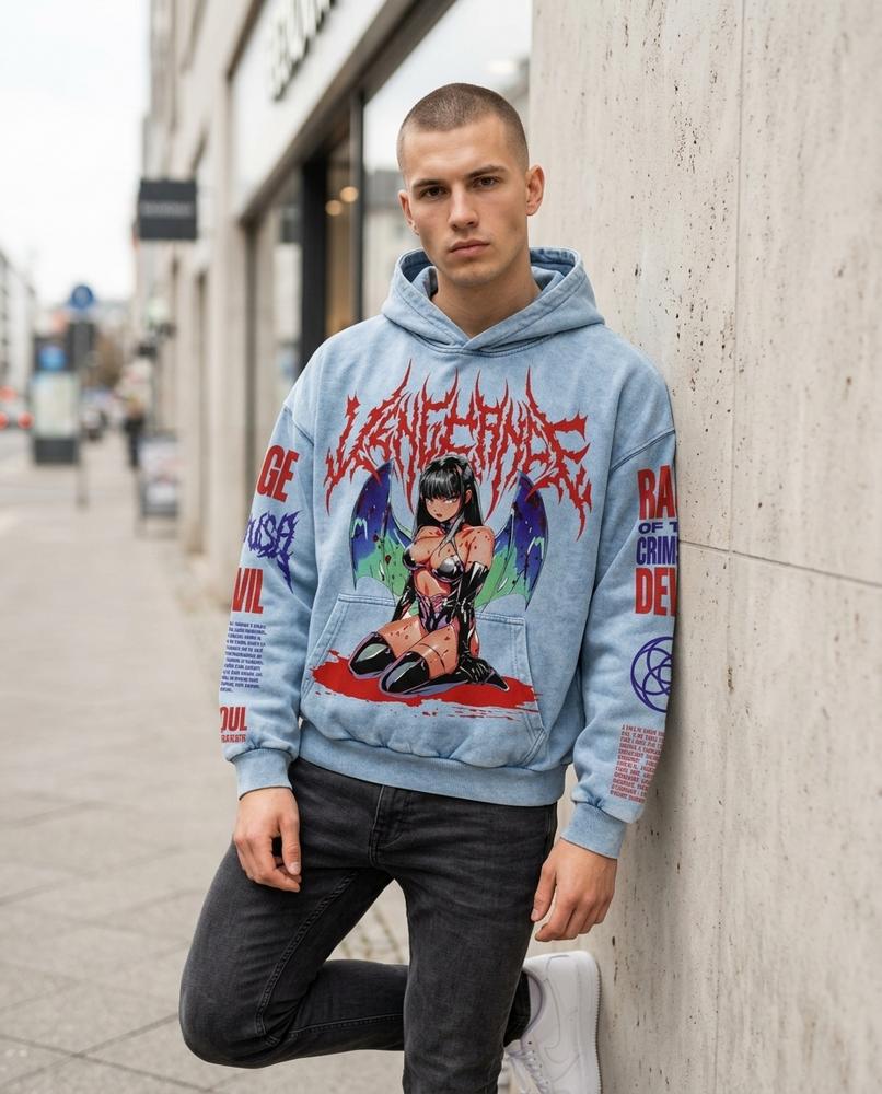 Zumieze - Yoram | Washed Printed Hoodie Unisex