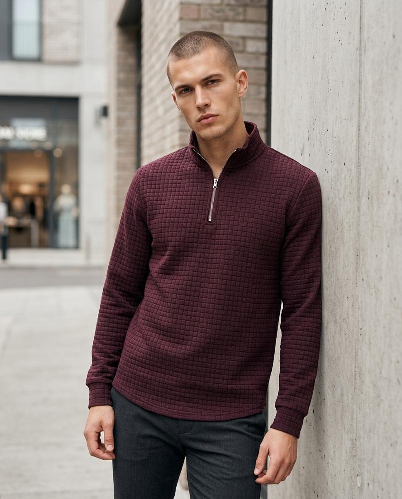 Zumieze - Lyser | Quilted Quarter-Zip Sweater Men