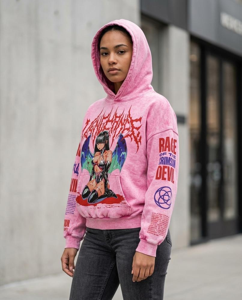 Zumieze - Yoram | Washed Printed Hoodie Unisex