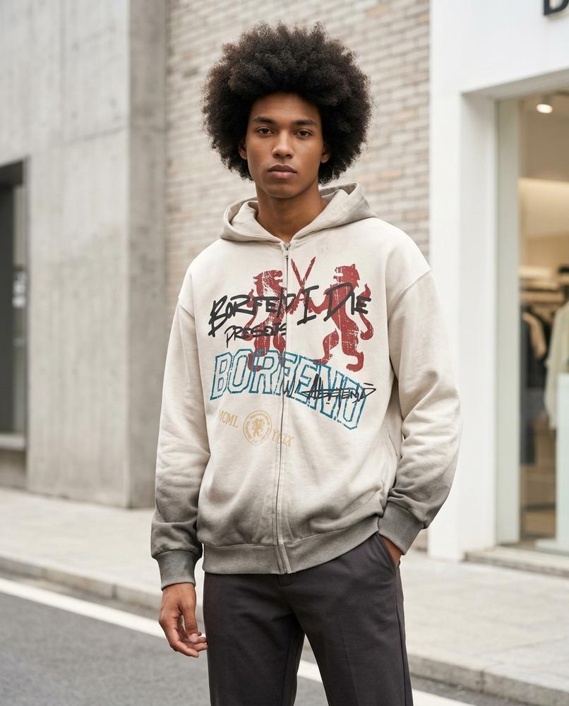 Zumieze - Datir | Zip-Up Graphic Print Hoodie Unisex