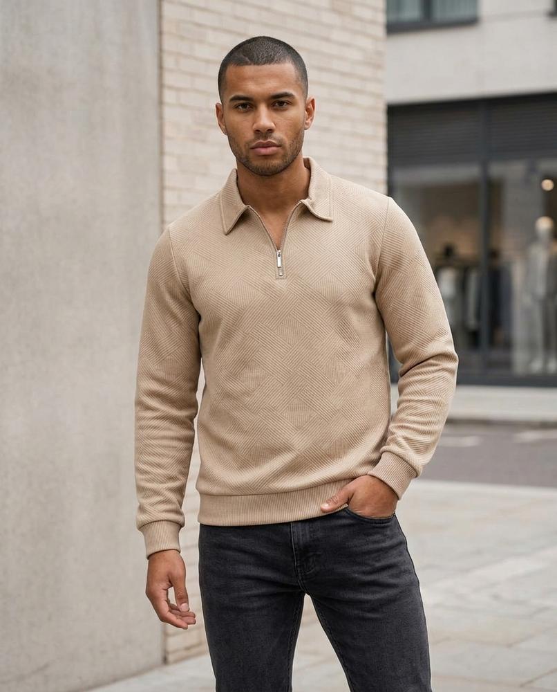 Zumieze - Satir | Textured Quarter-Zip Sweater Men