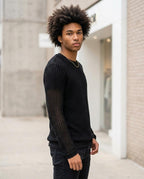Zumieze - Lakar | Open-Knit Long-Sleeved Sweater Men