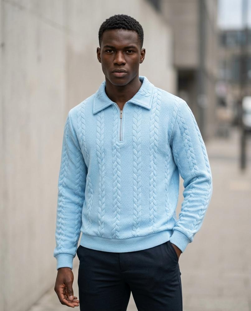 Zumieze - Satir | Textured Quarter-Zip Sweater Men