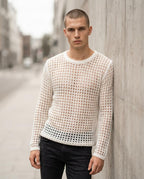 Zumieze - Lakar | Open-Knit Long-Sleeved Sweater Men