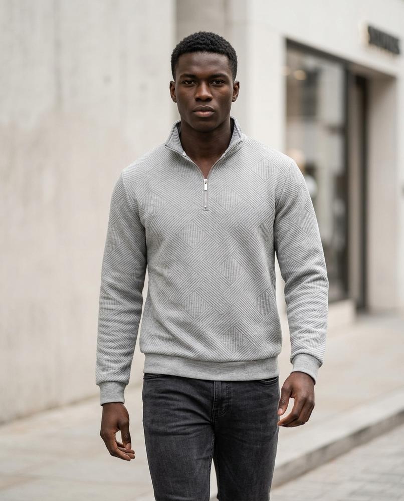 Zumieze - Satir | Textured Quarter-Zip Sweater Men