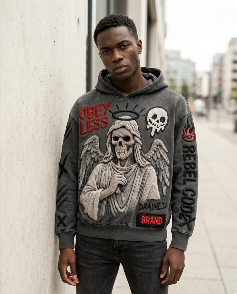 Zumieze - Sekar | Embroidered Washed Hoodie Unisex