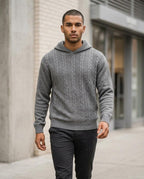 Zumieze - Kasil | Cable-Knit Wool-Lined Hoodie Men
