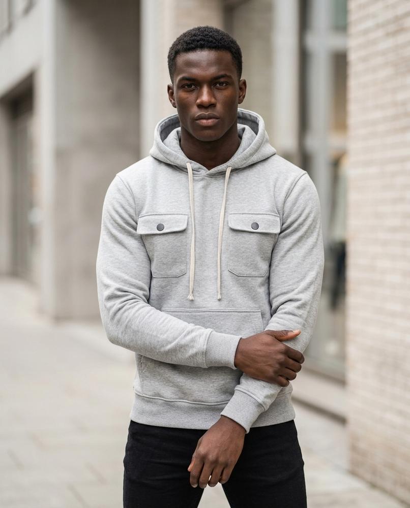 Zumieze - Sevin | Chest-Pocket Drawstring Hoodie Men