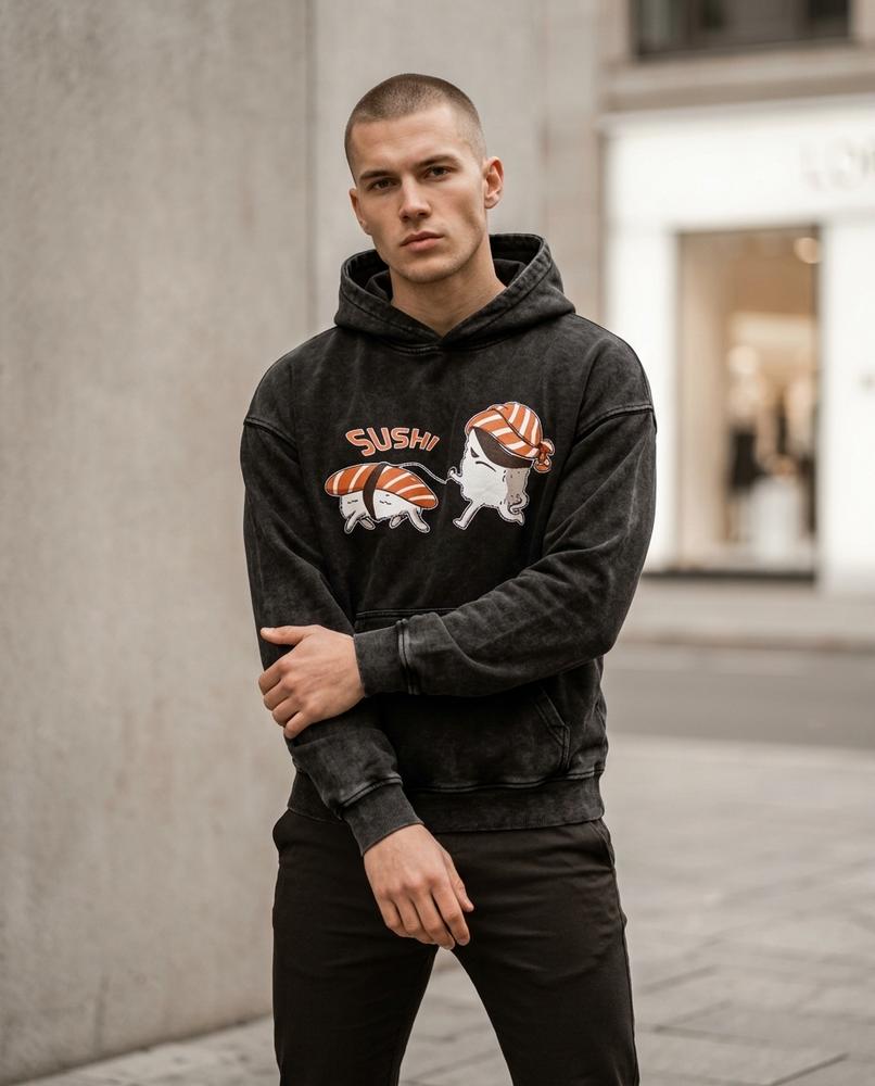Zumieze - Taral | Washed Printed Hoodie Men