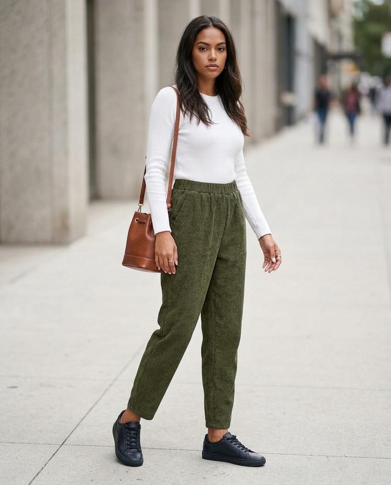 Zumieze - Yomel | Corduroy Elastic-Waist Pants Women