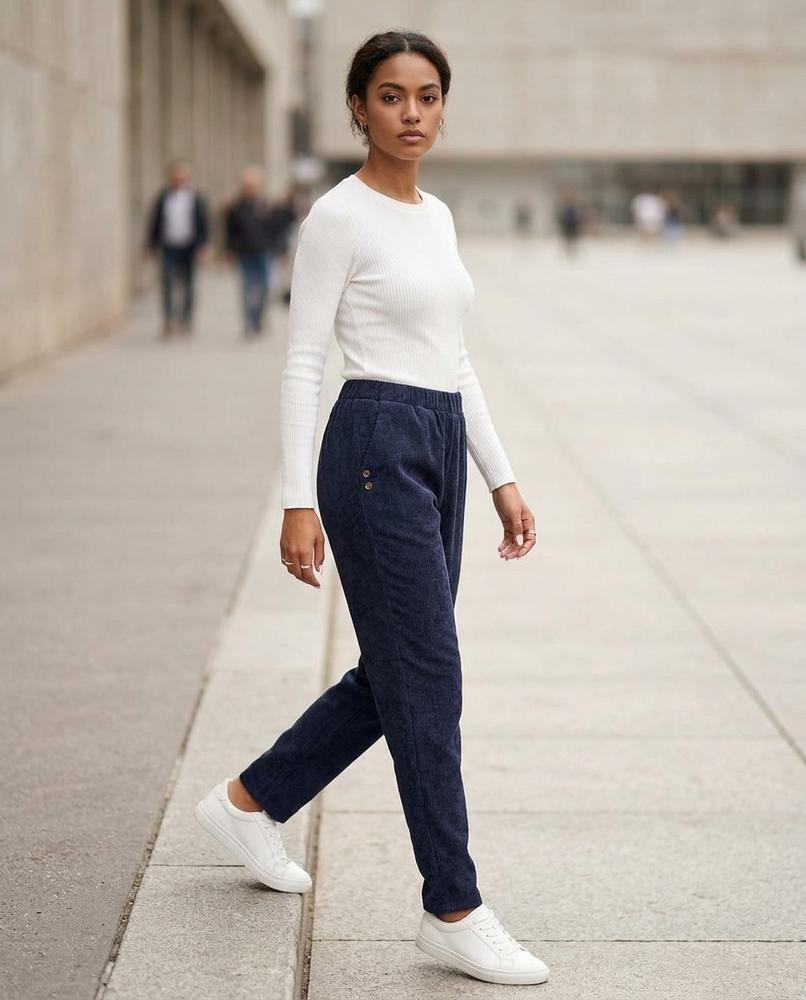 Zumieze - Yomel | Corduroy Elastic-Waist Pants Women