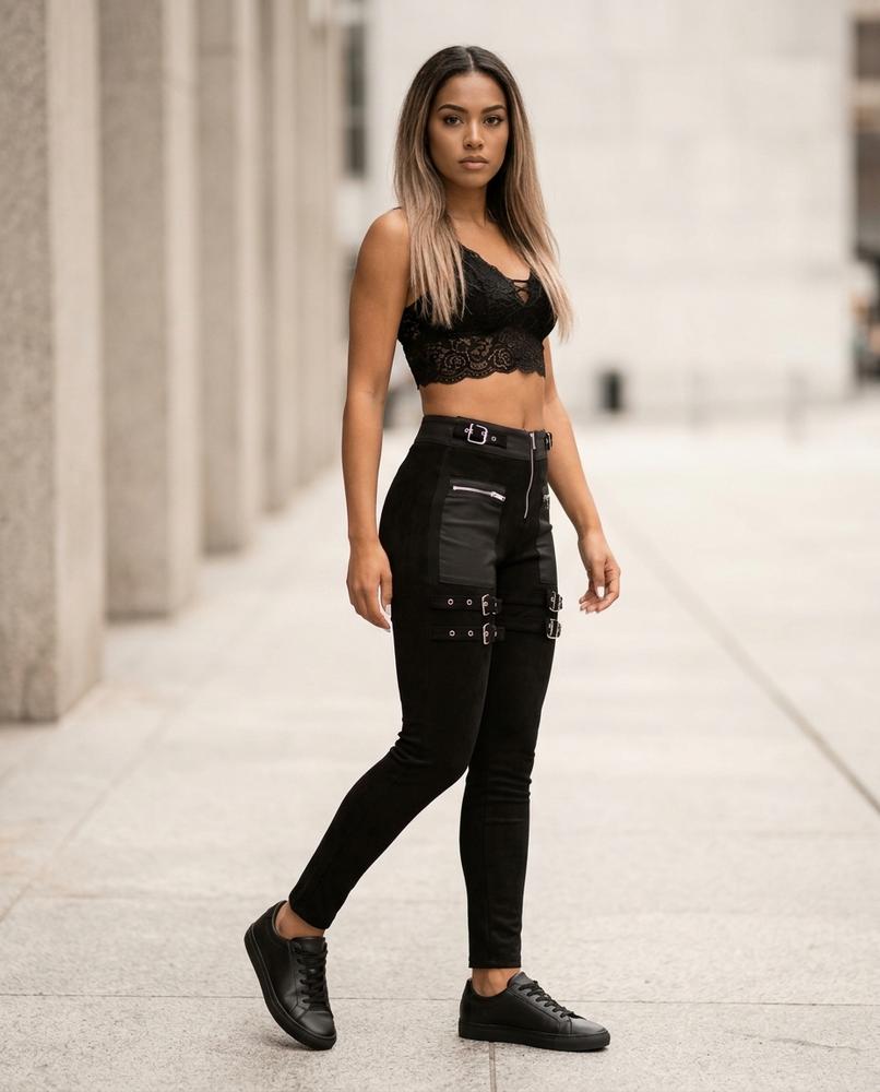 Zumieze - Nidar | High-Waisted Buckled Pants Women